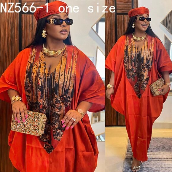 Ladies free- Agbada Dress three colors to choose from- one size fits most, made - Picture 1 of 8